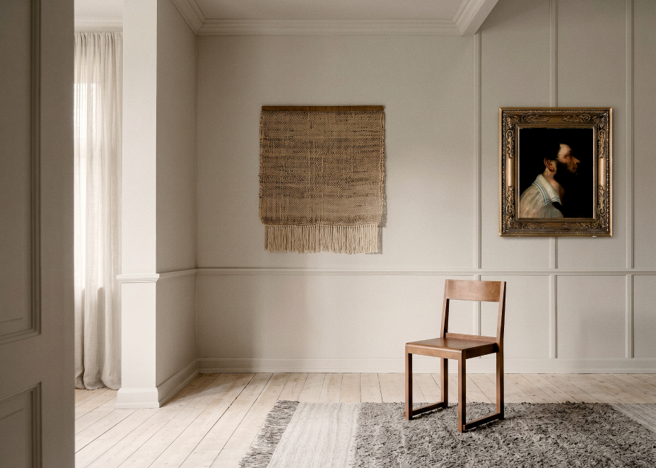 A real listing, refurnished in the house's taste — walls and light exactly theirs